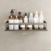 1pc Kitchen bathroom non perforated storage rack, multifunctional wall mounted seasoning shelf