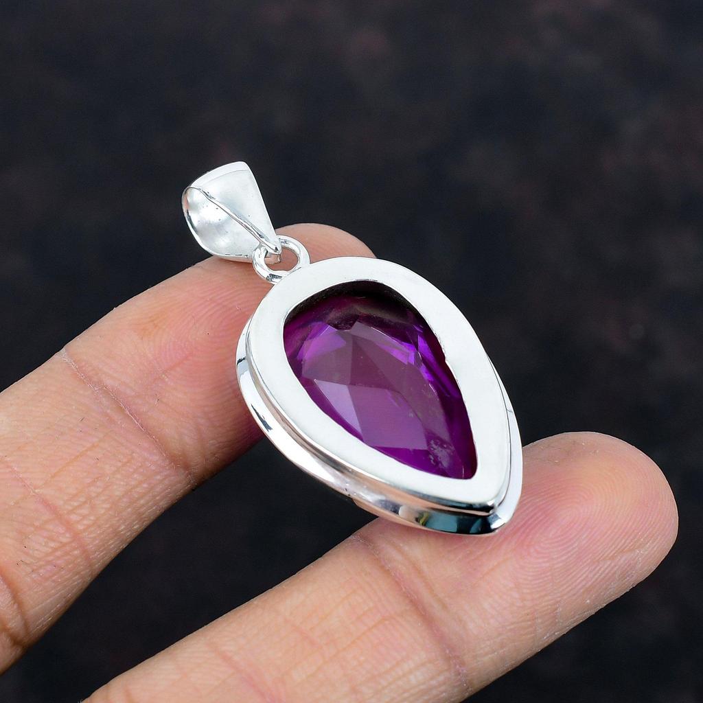 Faceted Pink Tourmaline Pendant Original Gemstone Pendant 925 Sterling Silver Pendant Pink Tourmaline Jewelry Handmade Pendant Gifts for Mom