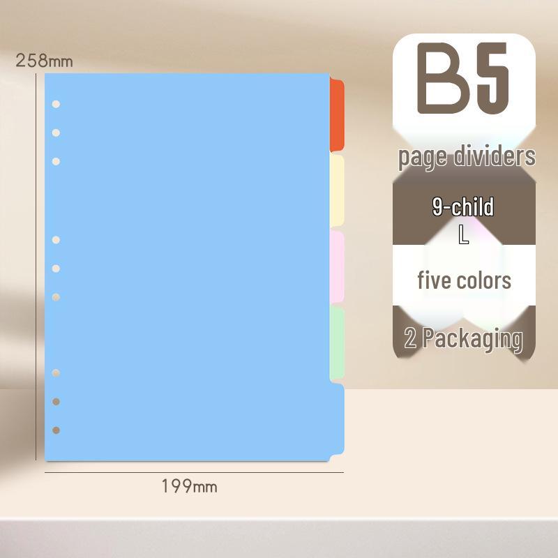 Colorful Index Divider Paper for A4 and B5, 11-Hole and 9-Hole Options, Numbered and Multi-Page Classifications