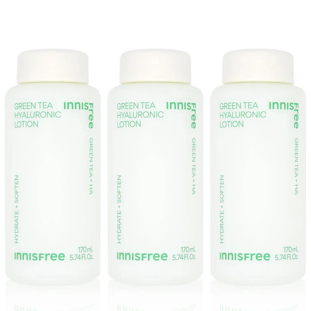 Innisfree Green Tea Hyaluronic Acid Lotion 170mL (3 bottles)