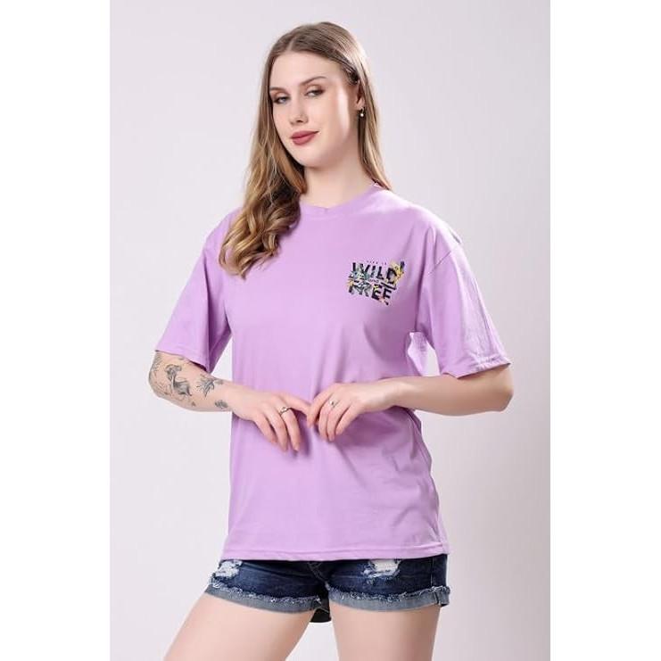 Camiseta Informal para Mujer Mezcla de Algodón Estampado Gráfico Top Oversize Paquete de 2