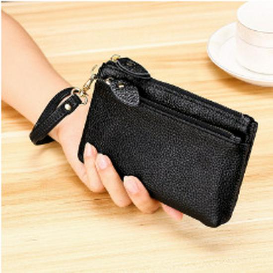 Cowhide Leather Key Case & Coin Purse – European & American Style Clutch Bag, Hot-Selling Card Holder.