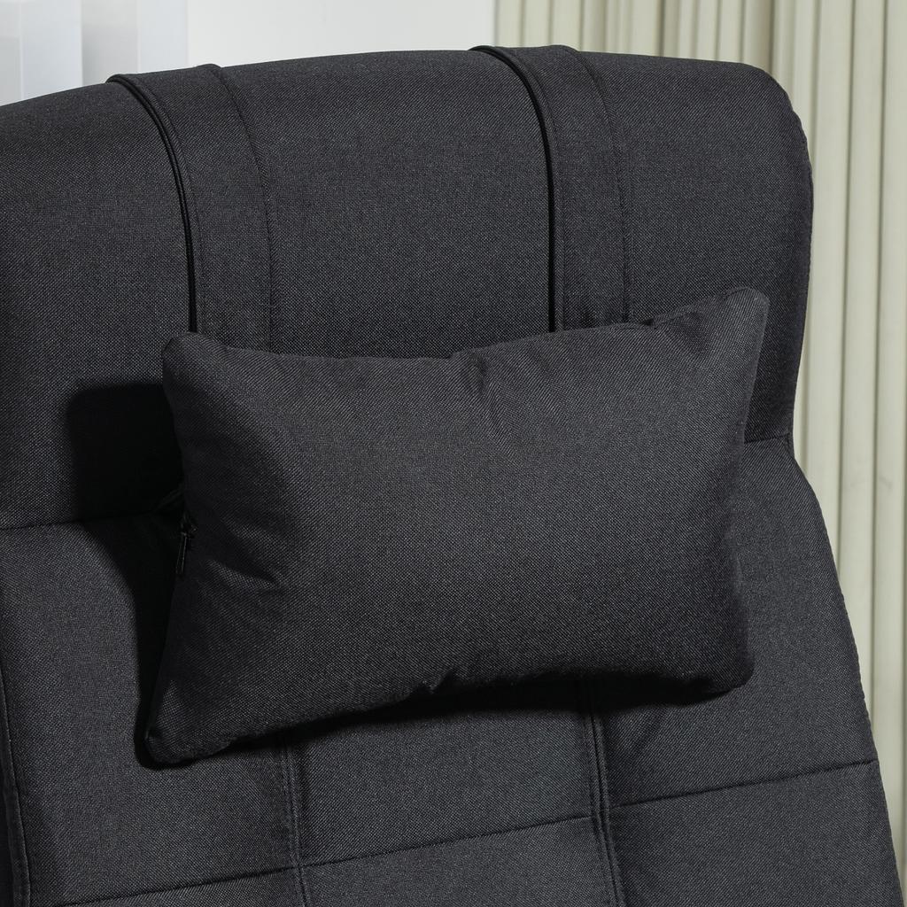 Office Chair with Footrest, Desk Chair, Swivel Chair with Headrest, Black