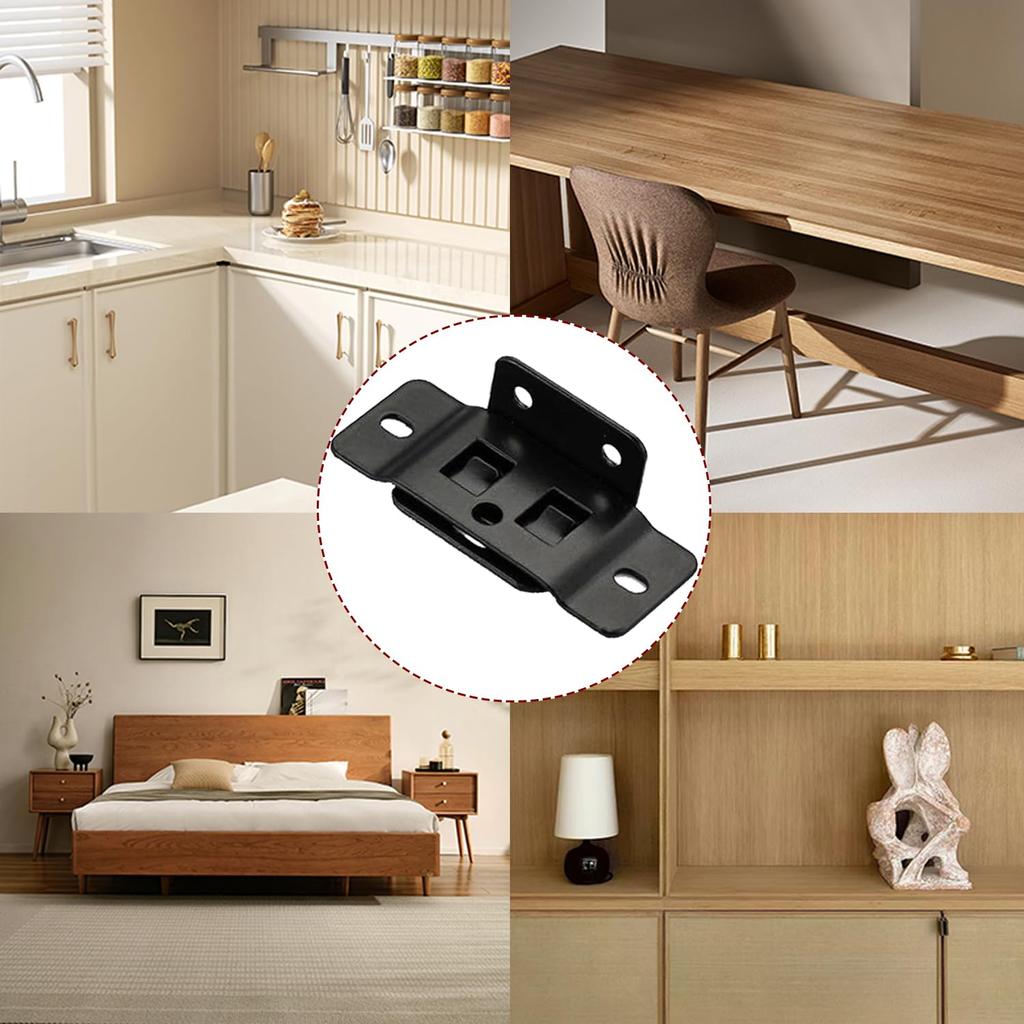 4PCS Metal Fixing Buckle Two in One Insert Furniture Laminate L Shaped 90 Degree Connector Bracket Hardware Easy Install Home