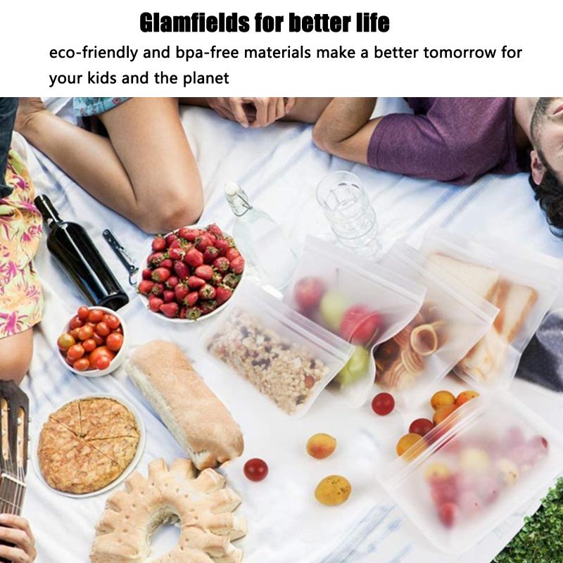 Reusable Food Storage Bags Extra Thick Leak-proof Ziplock Bags For Home Marinate Meats Cereal