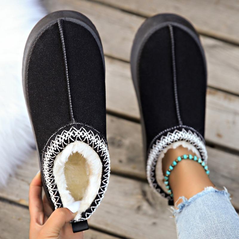 Fashion Women Slip on Ankle Snow Boots Winter New Warm Flats Boots Comfortable Platform Cotton Designer Shoes Women Zapatos De Mujer