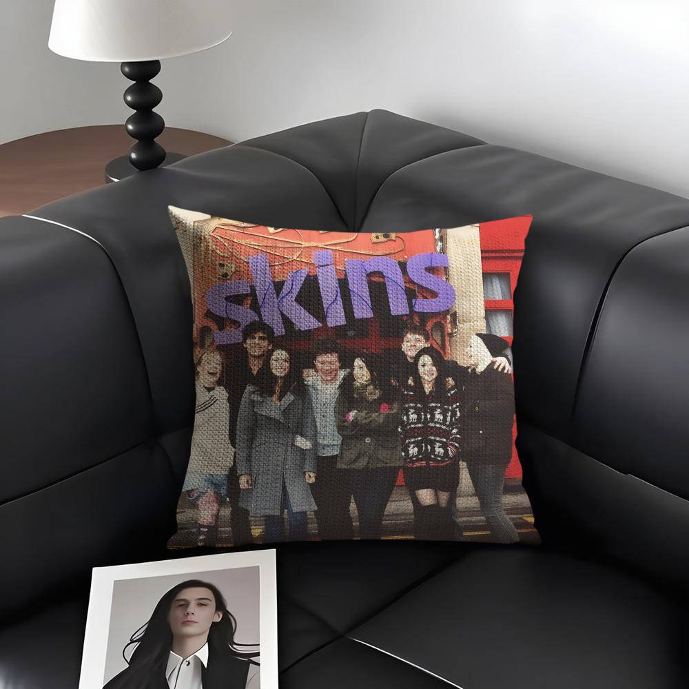 S-Skins Generation Tv Series Cushion Cover Natural Linen Organic Fabric Double-Sided Printing Sofa Home Decor Gift Pillow Case
