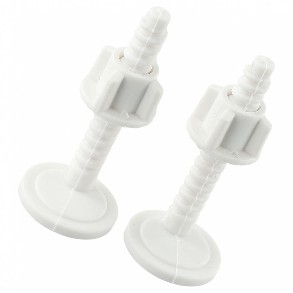 Plastic Toilet Lid Replacement Screw Kit with Fixing Accessories 2PCS White