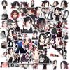 54-Piece Japanese Anime Manga Graffiti Stickers for Suitcases, Skateboards, Water Cups, and Notebooks
