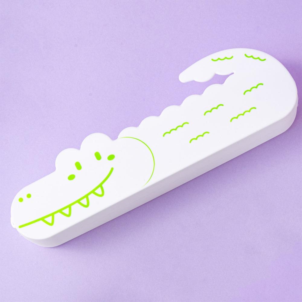 Cute Crocodile Storage Pouch Large Capacity Stationery Bag Portable Zipper Penbag  Students