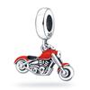 925 Copper Fashion Red Car Key Bus Charms Pendents Beads Fit 4MM Hole Diamete Bracelet Charms For Women Party Zircon Making
