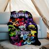Personalized Custom Name Blanket - Smiling Critters Print Design,Blanket for Sofa,Bed,Travel,Camping - Soft and Warm, Great Gift