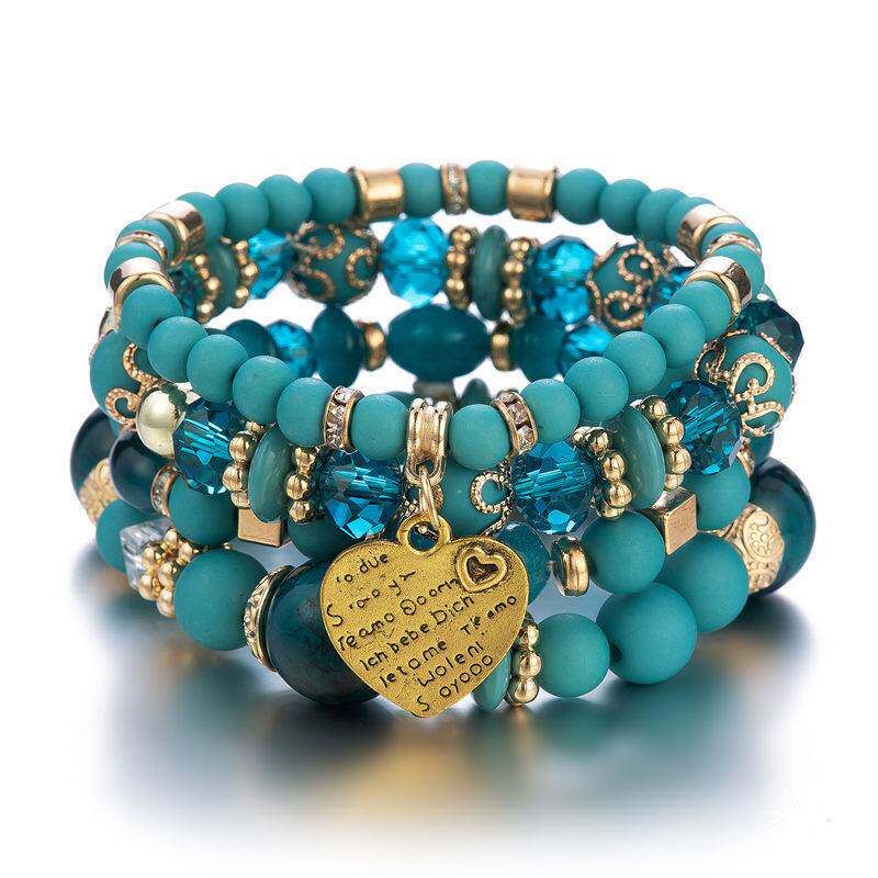 Multi-Layer Elastic Bracelet Fashion Wooden Bead