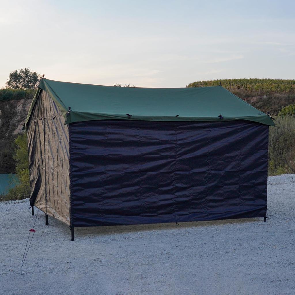 GOGlamping HENKAKU Tarp Zelt TC DIY Wandoptionen [Netz/TPU/Oxford] [Vorne/Seite] DIY Quadratisches Tarp TC Tarp für Solo-Camping, Kompakt und für den Außenbereich