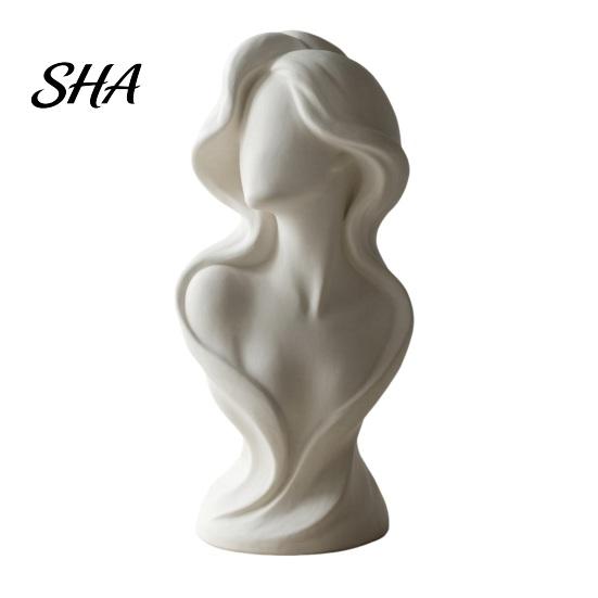 Nordic Aesthetic Table Ornament 3D Printed Minimalist Woman Statue, Abstract Faceless Sophisticated White Home Ornaments Ornament, Desktop Art белый