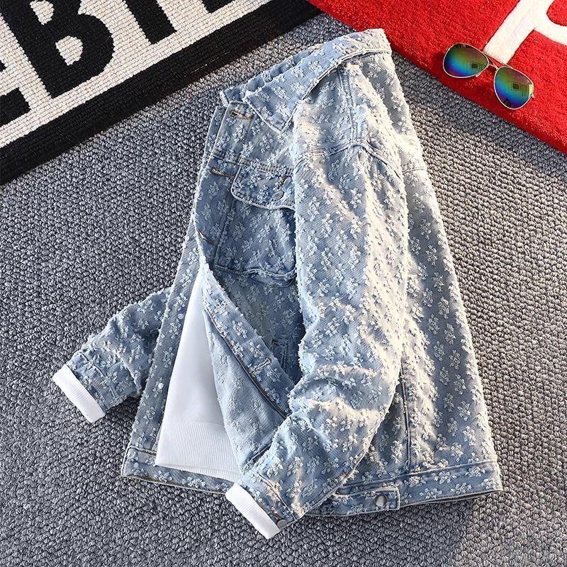 Новая джинсовая куртка для мужчин 2025 года - Дерзкая и стильная, весна/осень, американский стиль, парная одежда M (90-115 kg)