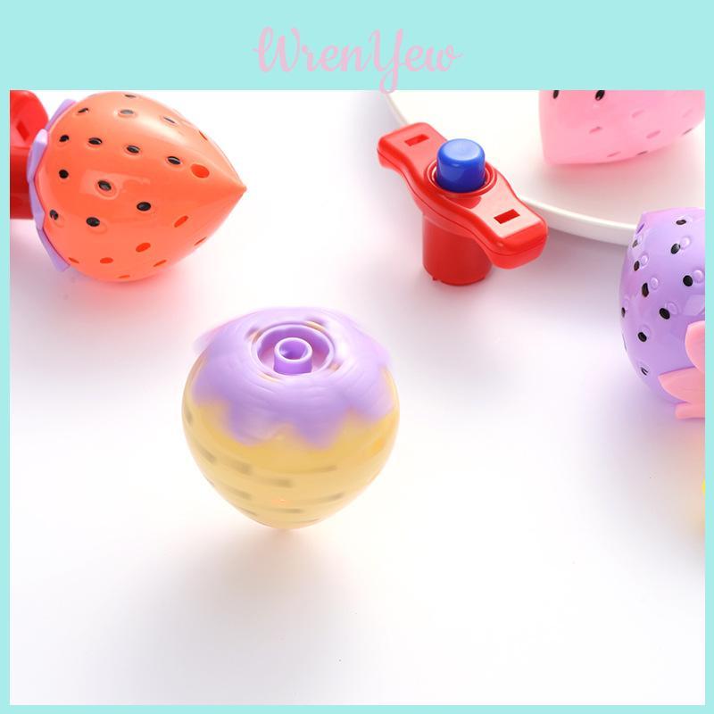 Luminous Strawberry Gyroscope Set For Children Nonelectric Durable Plastic Playtime