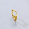 S925 Sterling Silver Gold-Plated Adjustable Oval Ring, Unset and Handmade, Light Luxury Fashion, Exquisite Design, 7*9.
