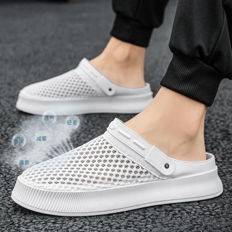 

Half Shoes For Men Mules Sandals Mesh Slip On Flats Slippers Summer Backless Loafers Slippers Man Slides Mens Casual Shoes 2026 39