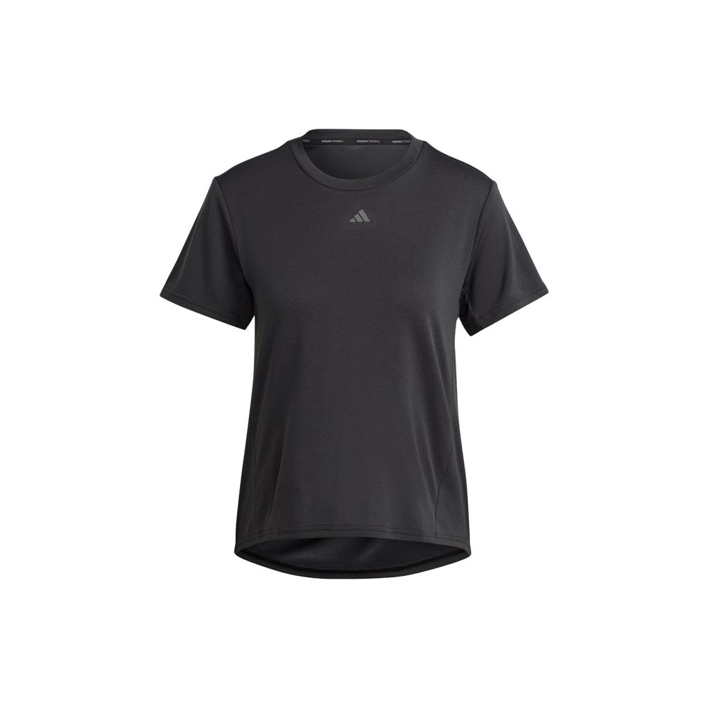 Adidas Hiit Heat.Rdy Sweat-Conceal Solid Logo Round Neck Short Sleeve T-Shirt Women Tops Black II3244