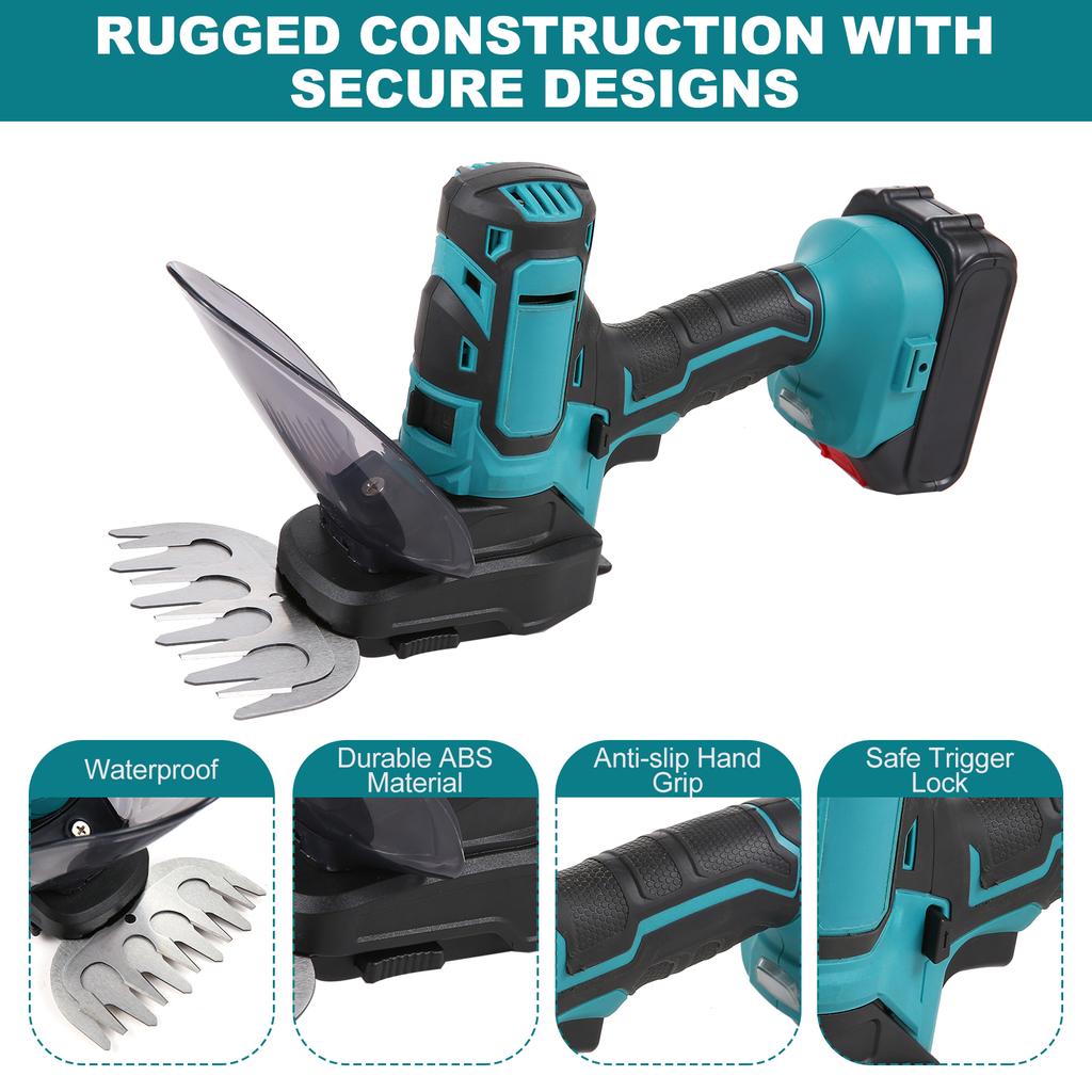 20V Cordless Grass Shears Handheld Grass Trimmer 2 In 1 Electric Grass Clippers & Power Hedge Trimmers Cordless for Gardening