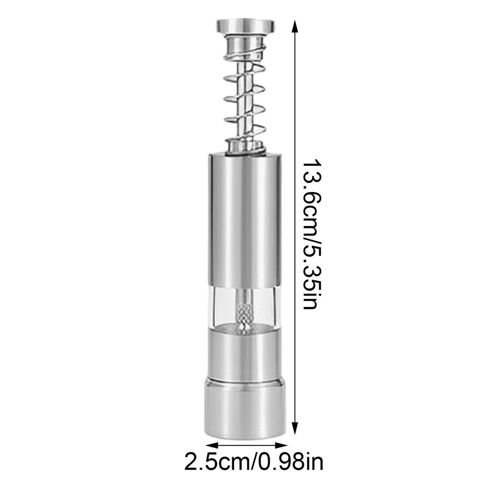 

Мельница для соли и перца, нажимного типа, солонка и перечница, нержавеющая сталь, встроенная пружина, портативный процессор для приправ для домашнего использования