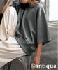 antiqua Asymmetric Neck Dry One Size Gray Women's Top, 3/4 Sleeves, Touch, KYO-0027, 15,