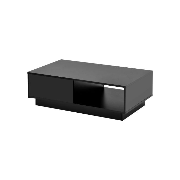 Table basse - MUVOE - Rectangulaire blanche - Éclairage LED - 15 couleurs - 95 x 55 x 32 cm