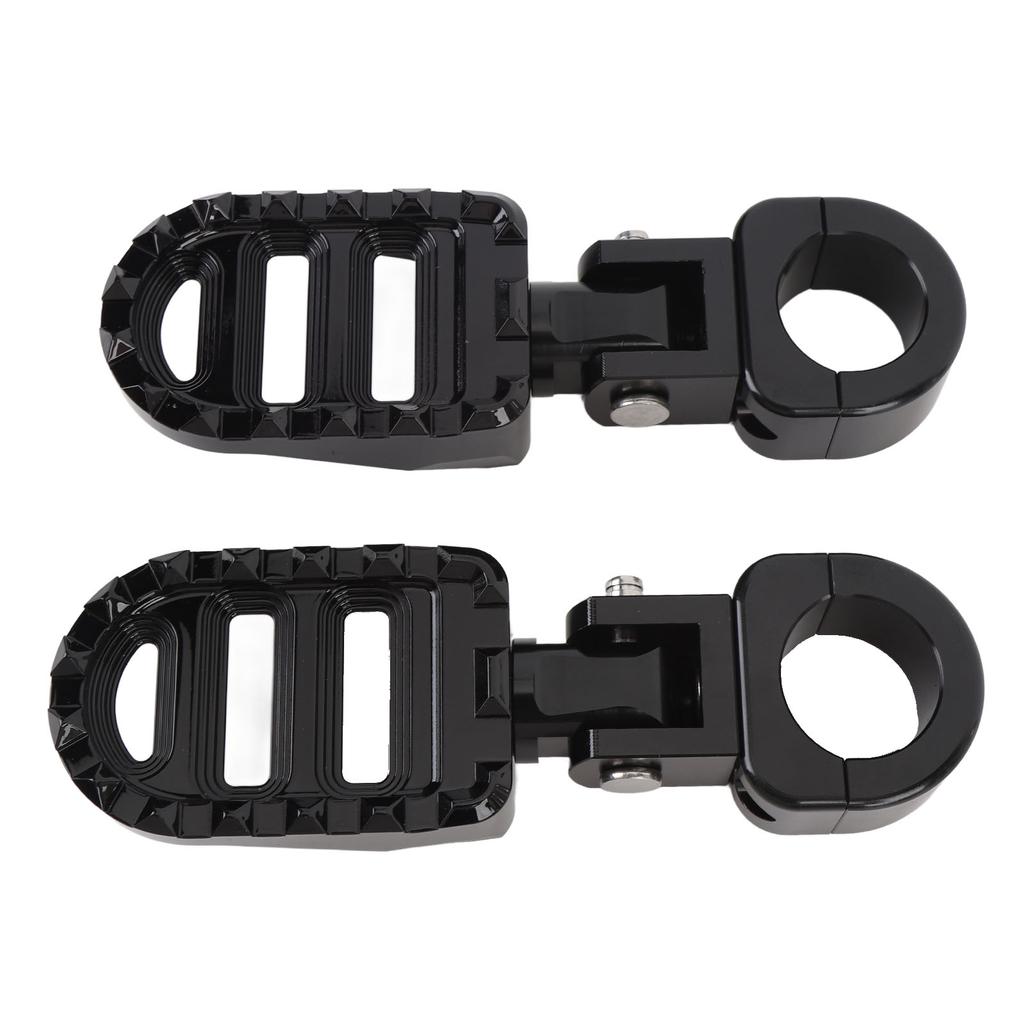1 Pair Motorcycle Foot Peg Aluminum Alloy Enhanced Comfort Adjustable Angle Foot Peg Footrest for Motorbike with 1in
