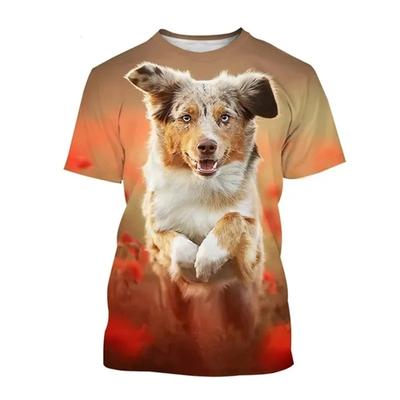 Australischer Schäferhund 3D-Druck T-Shirts Streetwear Männer Frauen Mode Übergroßes Kurzarm-T-Shirt Kinder-T-Shirts Tops Kleidung