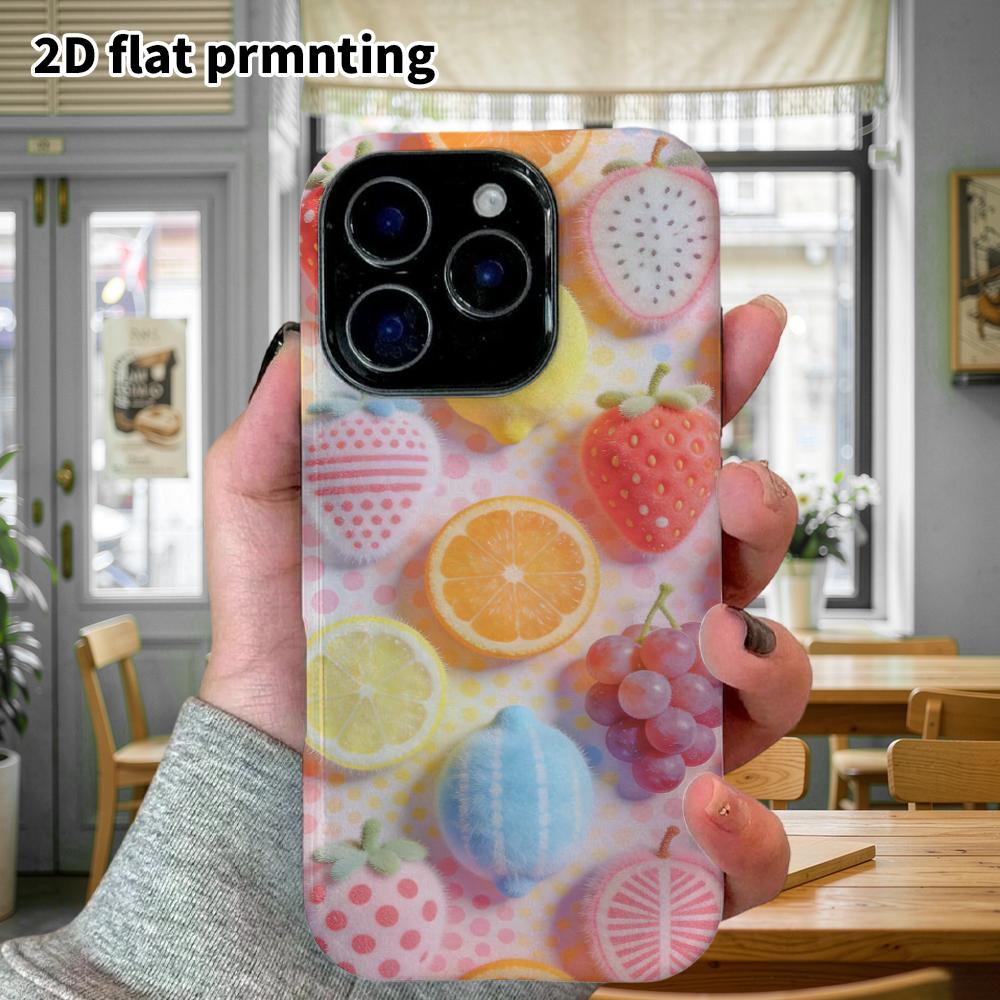 Phone Case: 2D flat, suitable for iPhone 18, 17, 16, 15, 14, 13, 12Pro protective case, fruit pattern, perfect Christmas and Halloween holiday gift