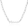 Mother's Day Mama Letter Jewelry Set, Imitation Pearl Necklace Bracelet, Daily Fashion Gift for Mom