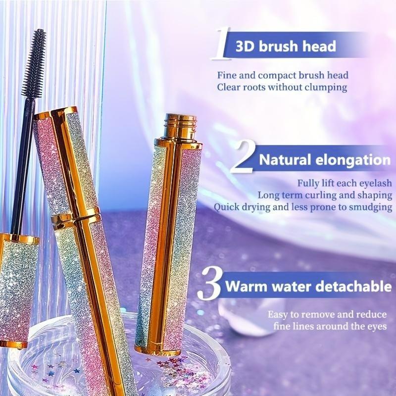 Starry Sky Mascara Lengthening Volumizing Waterproof Sweat Proof Long Lasting Smudge Proof Makeup Holding Curling Thick for Beginner