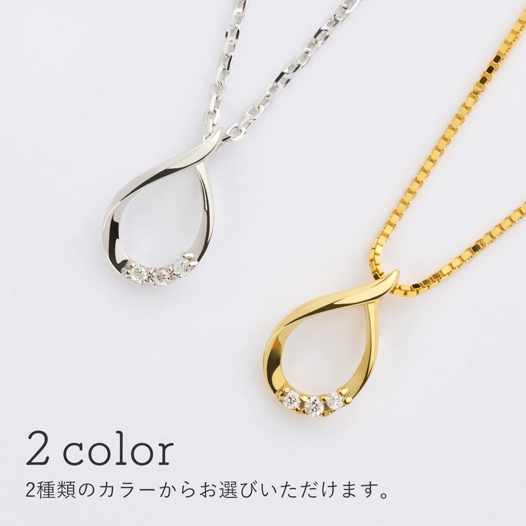 Náhrdelník s diamanty ve tvaru slzy, zlatý, stříbrný, 925, vyrobeno v Japonsku, dárková krabička, součástí balení, svatební doplněk, John Luke [JOHNLUKE] pro ženy