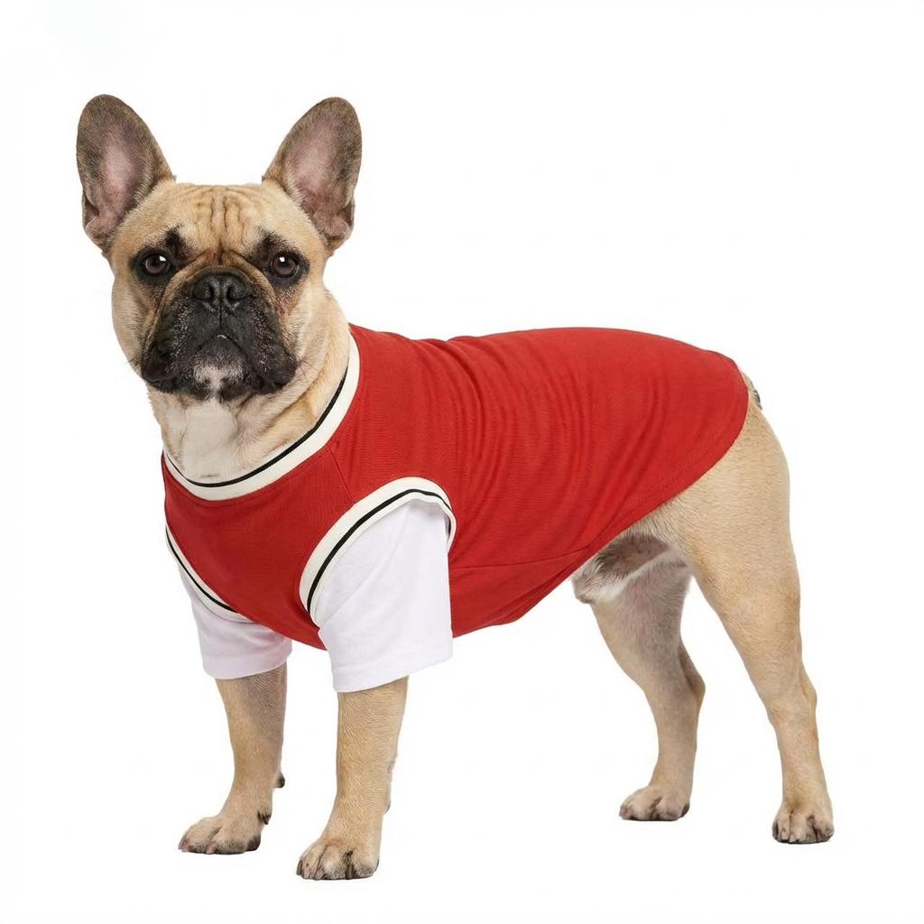 Baseball Style Dog Jersey Fake Two-Piece Pet T-Shirt Breathable Sporty Dog Clothes for Large Dogs Labrador Golden Retriever