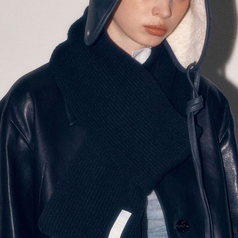 UNDERCONTROL STUDIO PLAIN MUFFLER / LAMBS WOOL / bk