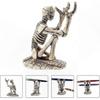 Creative Resin Pen Organizer with Skull Design for Desktop Storage and Display of Pens, Pencils, and Makeup Brushes