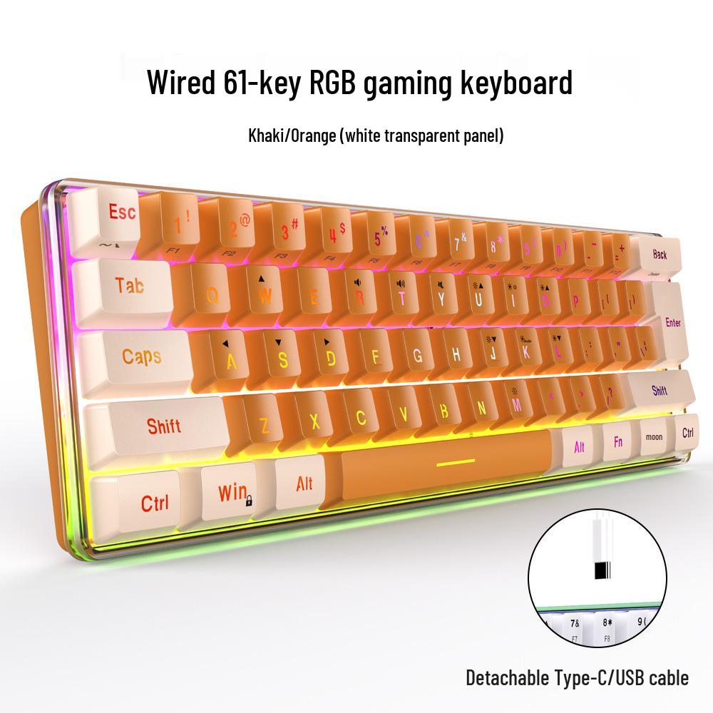 Mekanik Hissiyatlı 61 Tuşlu RGB Kablolu Oyuncu Klavyesi