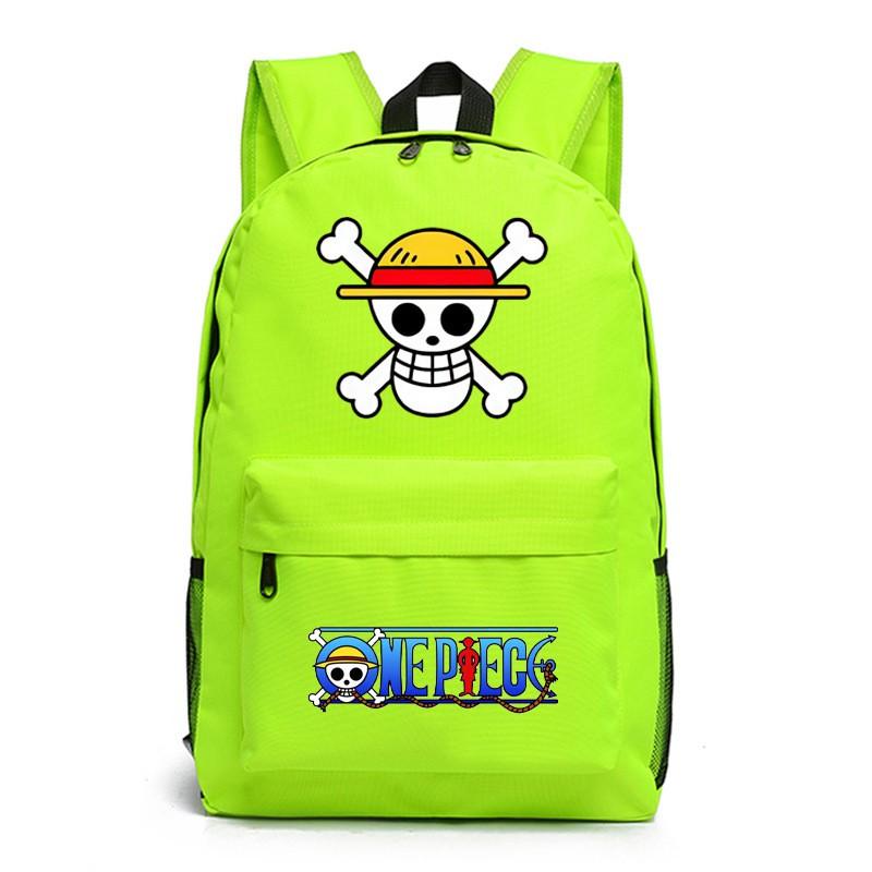 One Piece Anime School Backpack Kids Lightweight Ergonomic Dual-Shoulder Bag With Geometric Print Oxford Fabric