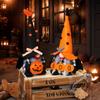 Cute Halloween Gnomes Figurine With Bat Wing and Pumpkin Design Plush Doll for Home Party Shop Desktop Shelf Decors
