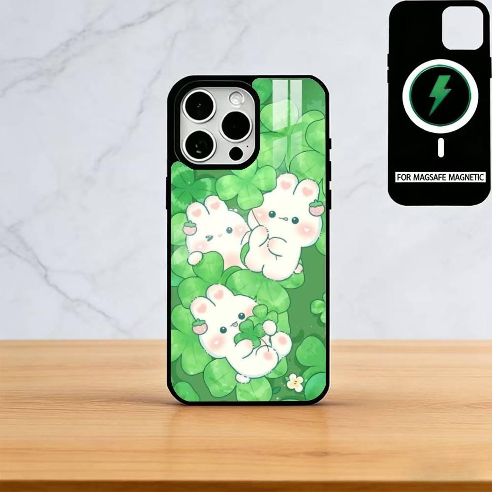 Bunny Kawaii Phone Case For iPhone17,16,15,14,13,12,11 Plus,Pro Magnetic For Magsafe Wireless Charging