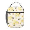 Borsa Termica per Pranzo con Motivo Fiori e Api per Donne Bambini Scatole per Alimenti Portatili Pranzo al Sacco Termico Borsa Tote