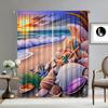 2PC Home Decoration Curtains With Colorful Seashells And Rod Pockets, Kitchen, Coffee Shop,Living Room, Balcony, Garden