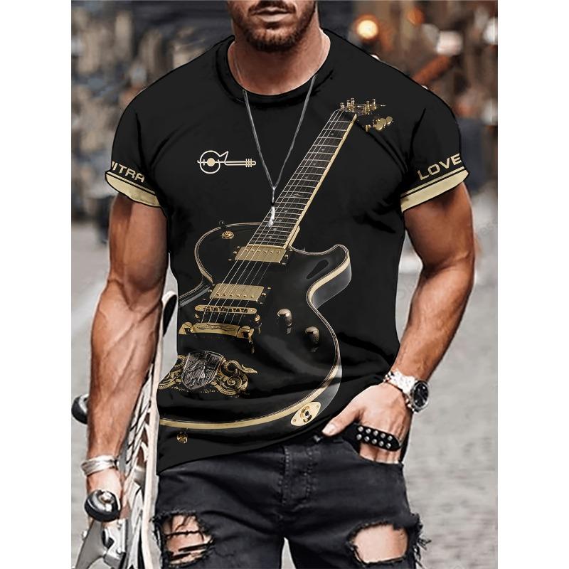 Nástroje Kytara Tričko s 3D potiskem Pánské Dámské Móda Tričko s krátkým rukávem Dětské Hip Hop Trička Trička Oversized Móda Letní Top
