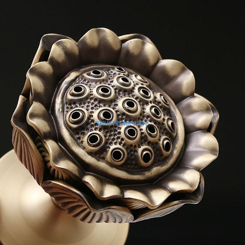 

Copper Incenses Holder Lotuses Shaped Lid Incenses Seal Bowl Home Decors D57B China Mainland