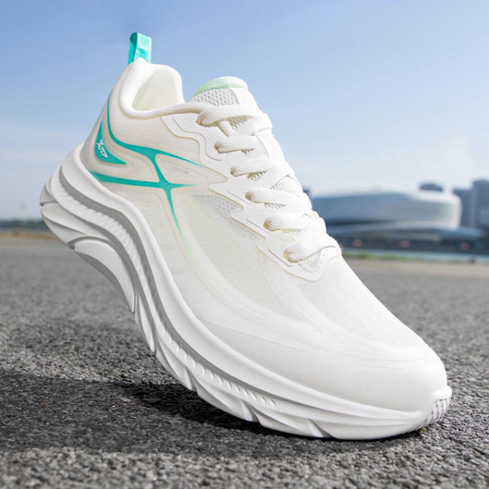 Xtep Wind Chaser Comfortable Non-Slip Breathable Low-Top Casual Running Shoes Men Sneaker White Blue 875319110055-1