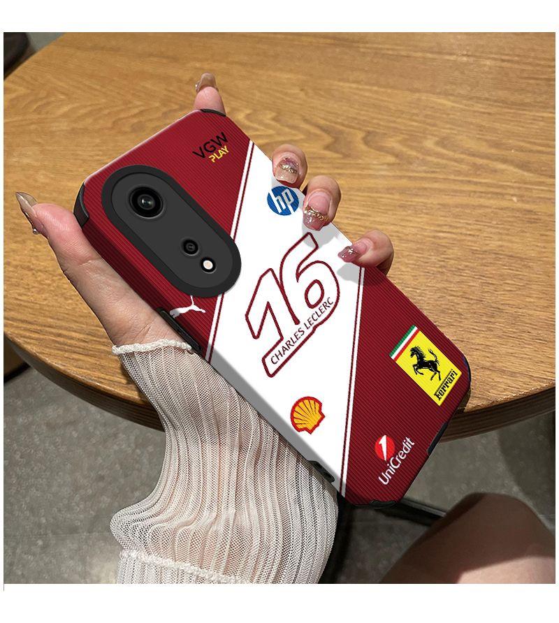 Silicone Car Phone Case for Ferrari Charles Leclerc 16 Lewis Hamilton 44 Racing For IPhone 15 14 16 13 12 11 Pro Max Plus XS X