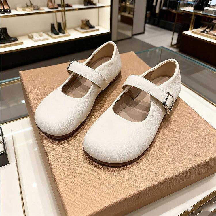 Flat shoes new Mary Jane super soft single shoes autumn shallow mouth soft sole grandma shoes small leather shoes