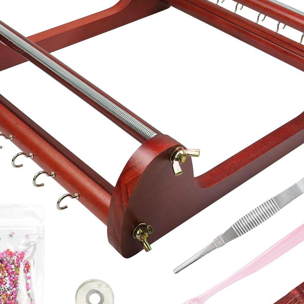 Wooden Bead Loom Kit Jewelry Making Weaving for Beginners Wood Set DIY Necklaces