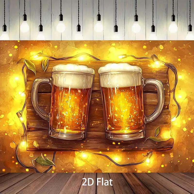 2D Bierkrug Prosit Hintergrundtuch für Junggesellenabschied Festival Feier